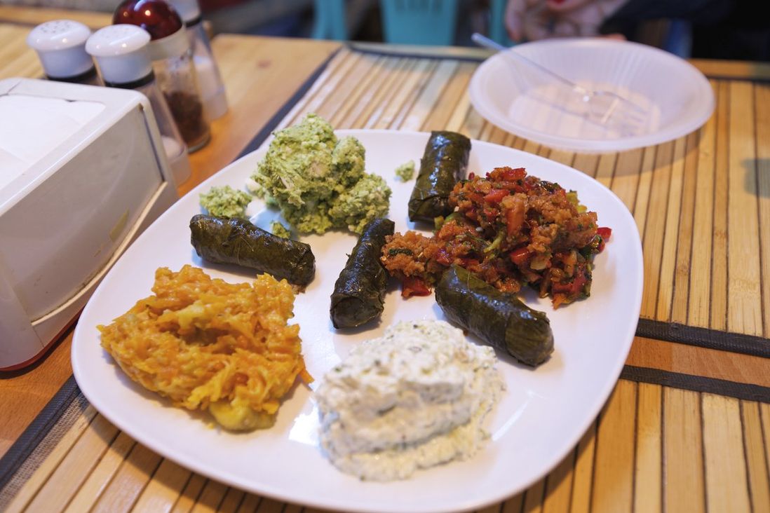 Some mezze shops include their own seating areas for customers to order food to eat right there. Black licorice flavored raki traditionally goes with mezze, but is definitely an acquired taste.<br>